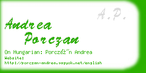 andrea porczan business card